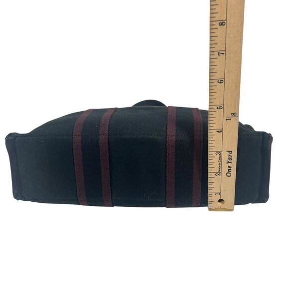 Hermès Fourre-Tout PM Black and Burgundy Canvas Tote Bag - Picture 10 of 13